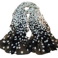 BEAUTYVAN,Soft Wrap Lady Shawl Silk Chiffon Scarf (Black)