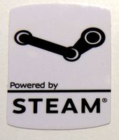 Powered by STEAM sticker 19 x 24mm / 3/4" x 1" [950]