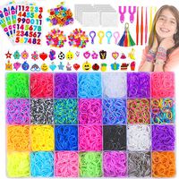 11900+ Rainbow Loom Rubber Bands for Bracelets Kit: 11000+ Premium Quality Loom Bands in 28 Unique Colors + 600 S-Clips + 200 Beads + 30 Charms + 6 Crochet Hooks + 2 Y Loom + Loom Board, by Aocome