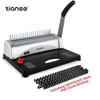 Binding Machine, 21-Holes, 450 Sheets, Comb Binding Machine with Starter Kit 100 PCS 3/8'' Comb Binding Spines, Comb Binding Machine Perfect for Letter Size, A4, A5 or Smaller Sizes Office Documents