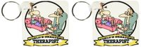 3dRose Funny Worlds Greatest Therapist Occupation Job Cartoon - Key Chains, 2.25 x 4.5 inches, set of 2 (kc_103615_1)