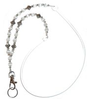 Beaded Fashion Women's Universal Lanyard 34", Strong, Light Weight Silicone Strap, Can Hold Cell Phones, Water Proof Pouch or Multiple Keys and ID's