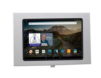 TABcare Locking Anti-Theft Metal Case for Amazon Fire HD 8 Used as Kiosk, POS, Store, Show Display, Time Clock (White, Pole Display)