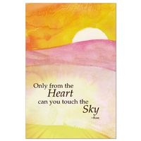 Tree-Free Greetings EcoNotes Stationary- Blank Note Cards with Envelopes, 4" x 6", Touch the Sky, Inspirational Quote, Boxed Set of 12 (FS56726)