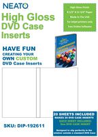 Neato High Gloss DVD Case Inserts - 20 Sheets to Make 20 DVD Case Inserts - Our Online Design Software is Included - Registration Code is On The Package