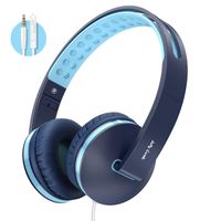 Kids Headphones for School, Jelly Comb Boys Lighhtweight Foldable Stereo Bass Kids Headphones with Microphone, Volume Control for Cell Phone, Tablet, Laptop, MP3/4- for Aged 6 or Above (Blue)