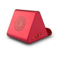 Mini Wireless Bluetooth Speaker, Portable Wireless Speaker with Phone Stand for Car and Home Use with Viewing Cradle for Ipads, Phones,Tablets - Red