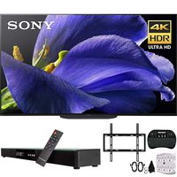 Sony XBR-65A9G 65" Master BRAVIA OLED 4K HDR Ultra Smart TV (2019) w/Soundbar Bundle Includes, Deco Gear Home Theater Surround Sound 31" Soundbar, Flat Wall Mount Kit for 45-90 inch TVs and More