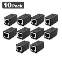RJ45 Coupler in-Line Coupler Cat7 Cat6 Cat5 Cat5e Network Cable Extender Adapter, Support 100BASE-TX (10 Pack)
