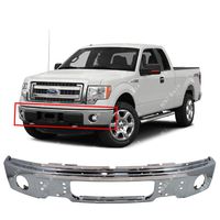 MBI AUTO - Chrome, Steel Front Bumper Face Bar Fascia for 2009 2010 2011 2012 2013 2014 Ford F150 Pickup W/Fog Light Holes 09-14, FO1002411