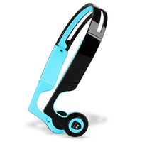 Lian LifeStyle Premium Bone Conduction Headphones Lightweight & Waterproof w/Mic & Bluetooth. Wireless Over Ear Headset for Adults and Kids, Suitable for Sports, Gaming, Office or Travel (Blue)