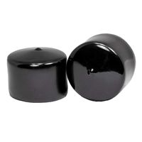 Prescott Plastics 2 1/4 Inch Round Black Vinyl End Cap, Flexible Pipe Post Rubber Cover (4)
