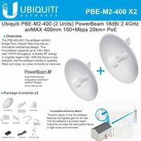 Ubiquiti PBE-M2-400 2-PACK PowerBeam M2 18dBi 2.4GHz airMAX 400mm 20km+ PoE