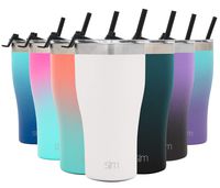 Simple Modern 22oz Slim Cruiser Tumbler with Straw & Closing Lid Travel Mug - Gift Double Wall Vacuum Insulated - 18/8 Stainless Steel Water Bottle -Winter White