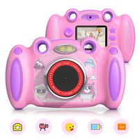 Campark Kids Cameras for Girls Boys Birthday Gift for Age 4-8 Dual Selfie, 2" Screen Record Video Photo Play Games, Shockproof Children Digital Camera for Toddler Elementary Students