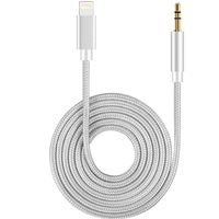 Aux Cable for Car 3.5mm Aux Cable Car AUX Cable Compatible with iPhone X/XS/8/8Plus/7/7Plus Jack to 3.5mm Male Aux Adapter for Car Stereo, Headphone, Speaker Support iOS 12 or Later - Silver