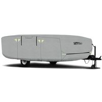 iiSPORT Water-Repellent Pop Up Folding Camper RV Cover Fits 12-14ft Long Trailers - Heavy Duty Weatherproof RV Storage Cover with 4-Ply Poly Fabric Roof