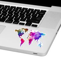 Tie Dye World Map Laptop Trackpad Sticker 2.5" Tall x 4" Wide