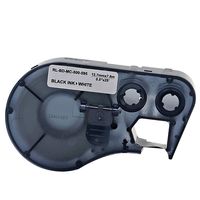 MC-500-595-WT-BK Vinyl B-595 Black on White Label Maker Cartridge, 25' Width x 1/2" Height, for BMP51/BMP53 Printers