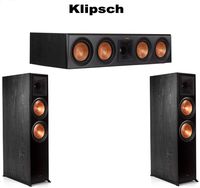 Klipsch (1 Pair) RP-8060FA Floorstanding Speaker with Dolby Atmos - Each (Ebony) RP-504C Center Channel Speaker (Ebony) Bundle