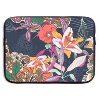 KUUDJIT Original Trendy Seamless Artistic Flower Pattern 13/15 Inch Laptop Sleeve Bag for MacBook Air 13 15 Pro 13.3 15.4 Portable Zipper Laptop Bag Tablet Bag,Diving Fabric,Waterproof Black