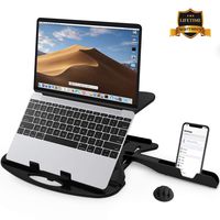 Carnation Laptop Stand Desk with Phone Stand and Cable Clip. Adjustable, Foldable & Portable Riser. Fully Compatible MacBook Base Holder. Enjoy!