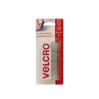VELCRO Brand - Thin Clear Fasteners | Perfect for Home or Office | 7/8in Squares | Pack of 12