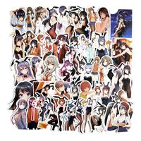 Anime Sexy Girl Stickers, Cute Lady&Loli Laptop Water Bottle Travel Case Car Skateboard Motorcycle Bicycle Luggage Guitar Bike Decal (Bunny Girl) 50 Pcs