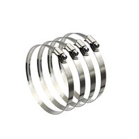 5" Adjustable 304 Stainless Steel Duct Clamps Hose Clamp Pipe Clamp Air Ducting Clamp Worm Drive Hose Clamps (4Pcs)