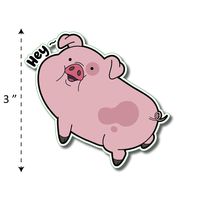 (TK-180) Gravity Falls | Waddles - Waterproof Vinyl Sticker for Laptops Tablets Cars Motocycles Bicycle Skateboard Luggage Or Any Flat Surface (3")
