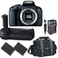 Canon EOS Rebel T7i DSLR Camera Body Only Kit with Canon 300-DG Digital Gadget Bag + Replacement T7i Battery Grip + 2 Replacement LP-E17 Batteries with A Multi Purpose Travel Charger