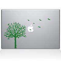 The Decal Guru 2094-MAC-15X-LG Tree with Birds Decal Vinyl Sticker, Green, 15" MacBook Pro (2016 & Newer)