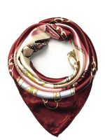 YOUR SMILE Silk Like Scarf Women's Fashion Pattern Large Square Satin Headscarf Headdress (7)