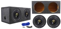 (2) Rockville W10K9D2 10" 6400 Watt Car Subwoofers + Sealed Sub Box Enclosure
