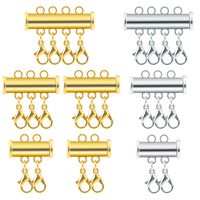 TUPARKA 8 Pcs 3 Sizes Necklace Connector Slide Lock Clasp, Layering Necklace Bracelet Clasp for Jewelry Craft