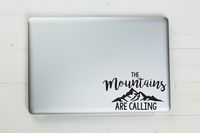 The Mountains Are Calling Vinyl Sticker Decal 3.2"x5" (Black)