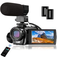 Video Camera Camcorder MELCAM 1080P 30FPS 24MP 3.0 Inch Screen Digital Camera with Microphone and Remote Control and 2 Rechargeable Batteries and Webcam Recorder