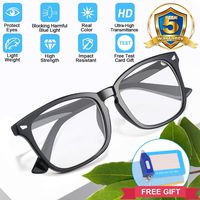 Blue Light Blocking Glasses for Women Men, Square Nerd Computer Reading Glasses, Anti Blue Ray Filter Frame Eyestrain Gaming Eyeglasses for TV Watching Computer Use Sleep Better Reduce Headache