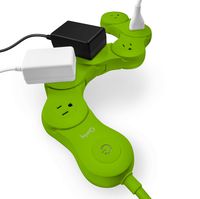 Quirky Pivot Power 2.0 - Flexible and Bendable 6 Outlet Surge Protector - Green