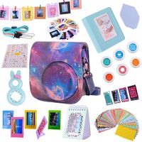 Tiessic Instax Mini 9 Camera Accessories Bundles Compatible with Fujifilm Instax Mini 9 Mini 8 Mini 8+ Camera with Mini 9 Case,64 Photos Mini Photo Album,etc. (Galaxy，14 Items)