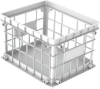 Storex Standard File Crate, Letter/Legal Size, 17.25 x 11.2 x 14.25 Inches, White (61662A03C)