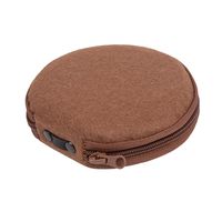 Elezay CD Case DVD Wallet Disc Racks Media Storage Round Felt 20 Capacity Brown
