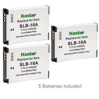 Kastar Battery 3-Pack for Samsung SLB-10A JVC BN-VH105 and Samsung SL310 SL420 SL502 SL620 SL720 SL820 ST1000 TL9 WB150F WB200F WB250F WB280F WB350F WB500 WB550 WB600 WB650 WB700 WB750 WB800F WB850F