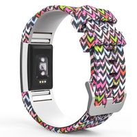 MoKo Fitbit Charge 2 Christmas Band, Soft Silicone Adjustable Replacement Sport Strap Band for Fitbit Charge 2 Heart Rate + Fitness Wristband, Wrist Length 5.70"-8.26", Colorful M Strips