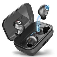 Bluetooth Earbuds True Wireless Earbuds [2019 Newest Version], Bluetooth 5.0 IPX7 Waterproof 3D Stereo Sound Auto Pairing Wireless Headphones in-Ear Bluetooth Headset with Charging Case (Black)