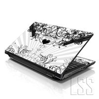 LSS 15 15.6 inch Laptop Notebook Skin Sticker Cover Art Decal Compatible with 13.3" 14" 15.6" 16" HP, Dell, Lenovo, Apple, Asus, Acer (Free 2 Wrist Pad Included) - Heart Floral