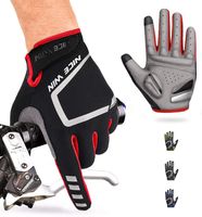 NICEWIN Cycling Gloves Motorcycle Bike Mountain-Padded Road Bicycle Men Women Antiskid Touch Screen Red M
