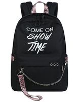 El-fmly School Rucksack Laptop Travel Bag for Boys,Girls,Men,Women,Teen with Luminous Letters Print - Black+ Pink