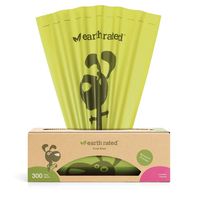 Earth Rated Dog Poop Bags, 300 Dog Waste Bags on a Large Single Roll, Grab and Go, Guaranteed Leak-proof, Lavender-scented, Great for Backyard Pickups, Each Poop Bag Measures 8 x 13 Inches