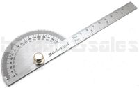 SAE Stainless Steel Rotary Protractor Angle Rule Gauge Machinist Tool New